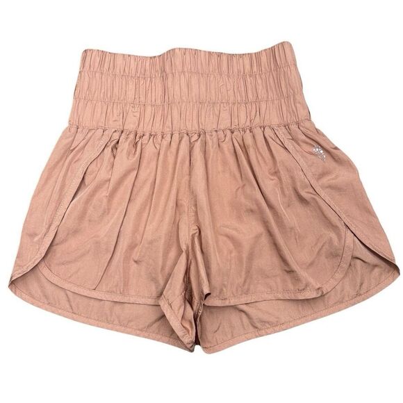 Free People The Way Home Nylon Shorts Small Pink High Rise 2" Inseam Brief Lined - Picture 2 of 11